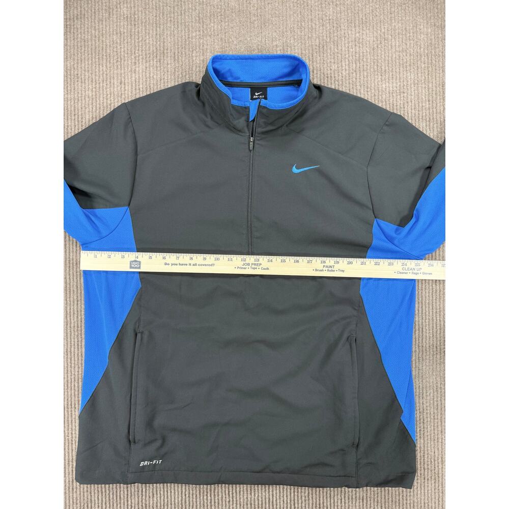 Nike Dri-FIT Colorblock 1/4-Zip Pullover Jacket Gray Blue Mens XL - Picture 8 of 9